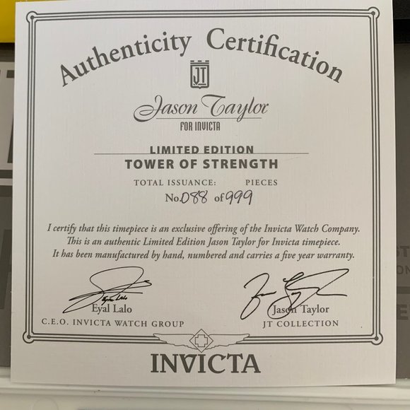 Invicta Limited Edition Jason Taylor Watch - Picture 8 of 8